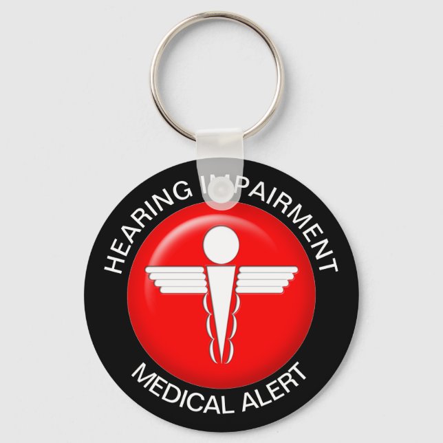 Hearing Impairment Medical Alert Keychain (Front)