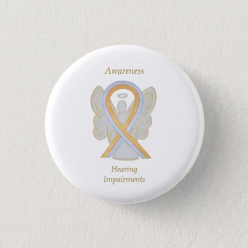 Hearing Impairments Awareness Ribbon Angel Pin