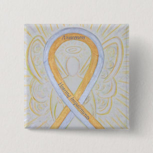 Hearing Impairments Awareness Ribbon Angel Pin