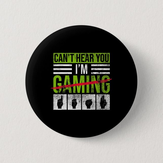 Hearing Loss Awareness And Deaf Pride Asl Hand Ges Button (Front)