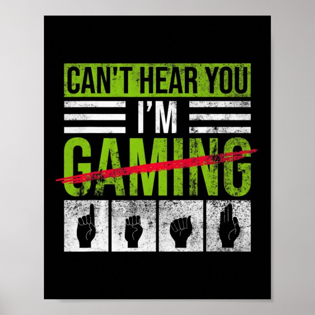 Hearing Loss Awareness And Deaf Pride ASL Hand Ges Poster (Front)