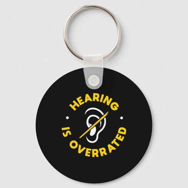 Hearing Loss Awareness ASL and Deaf Awareness  Keychain (Front)