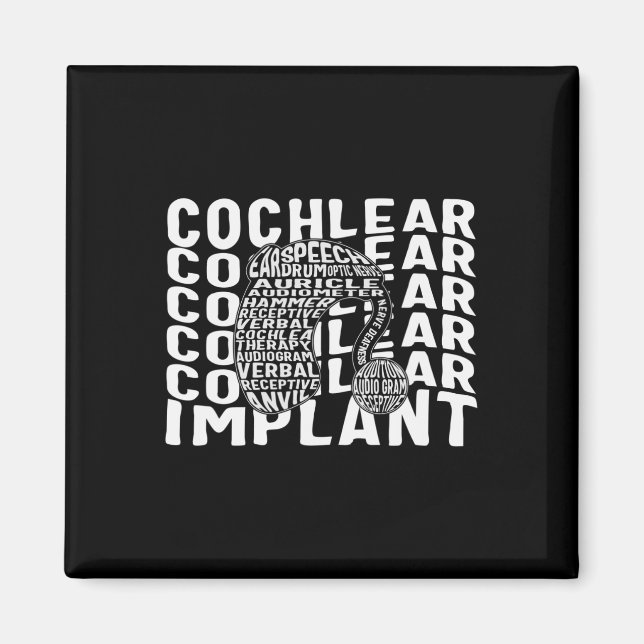 Hearing Loss Awareness Deaf Cochlear Implant ASL H Magnet (Front)