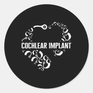 Hearing Loss Awareness Love Cochlear Implant ASL H Classic Round Sticker