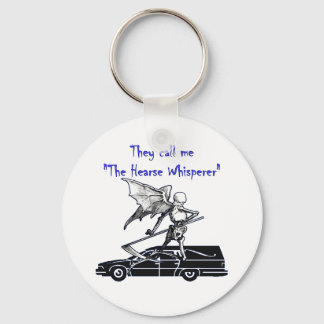 Hearse and Grim Reaper Skeleton Goth Humor Keychain