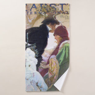 Hearst's International Cover, Alphonse Mucha Bath Towel