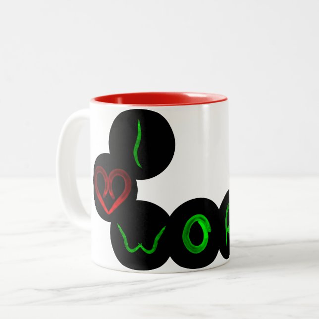 heart2 Two-Tone coffee mug (Front Left)