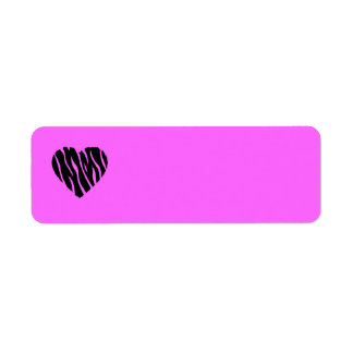 HEART35 ZEBRA HEART SHAPE LOVE GIRLY FUN PARTY LABEL