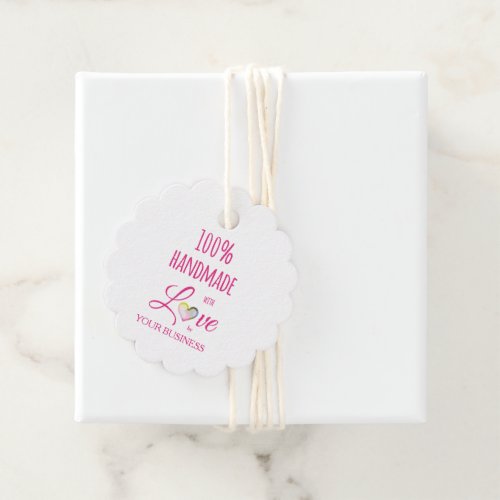 Heart 100 Quote for Craft Articles in Hot Pink Favor Tags