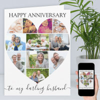 Heart 11 Photo Collage Husband Script Anniversary