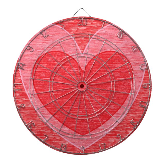 Heart 1 dartboard with darts (Front)