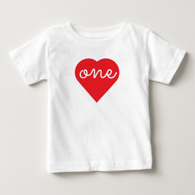 Heart 1st Birthday Baby T-Shirt (Front)