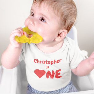 Heart 1st Birthday Baby T-Shirt