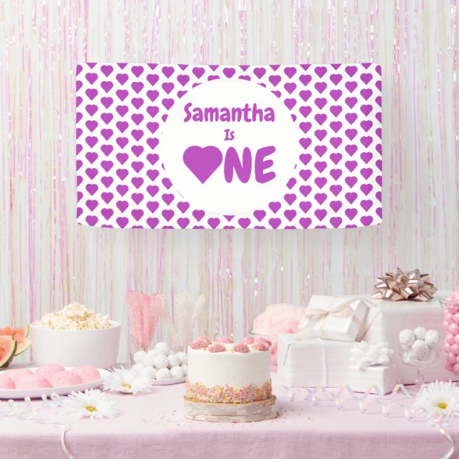 Heart 1st Birthday Banner (Party)