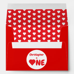 Heart 1st Birthday Envelope