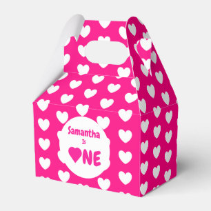 Heart 1st Birthday Favor Boxes