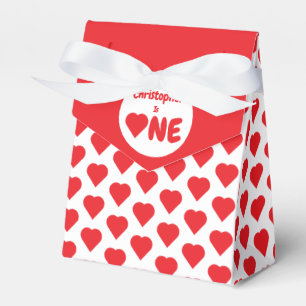Heart 1st Birthday Favor Boxes