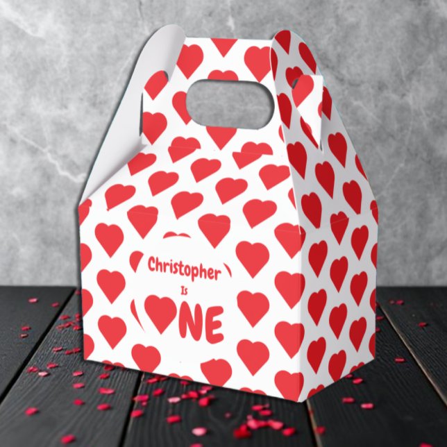 Heart 1st Birthday Favor Boxes (Creator Uploaded)