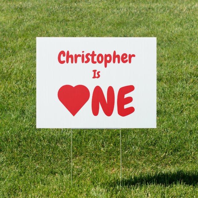 Heart 1st Birthday Sign (Insitu)