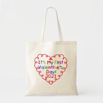 Heart 1st Valentine's Day 2023 Tote Bag by valentines_store at Zazzle