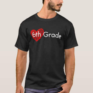 Heart 6th Grade Cute Growth Mindset Sixth Grade T T-Shirt