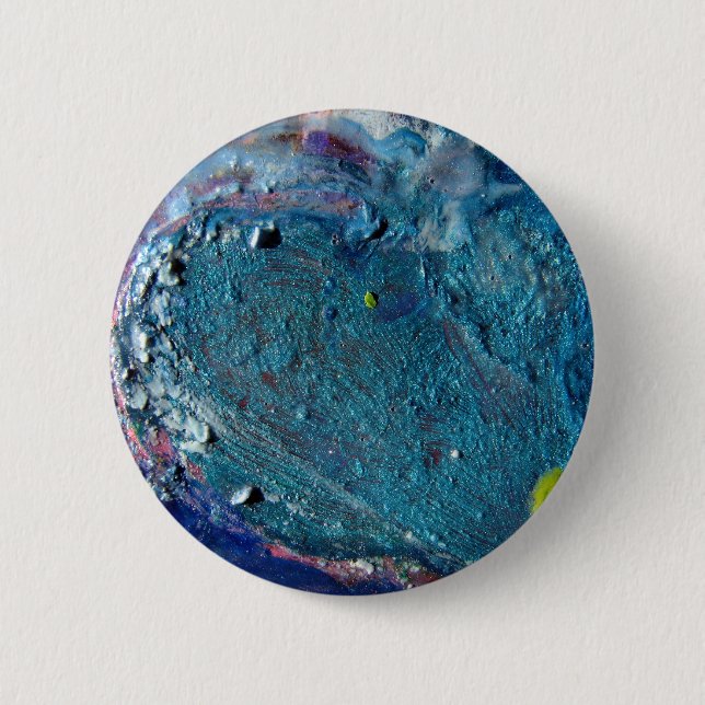 Heart Abstract Melted Crayon Collage Pinback Button (Front)