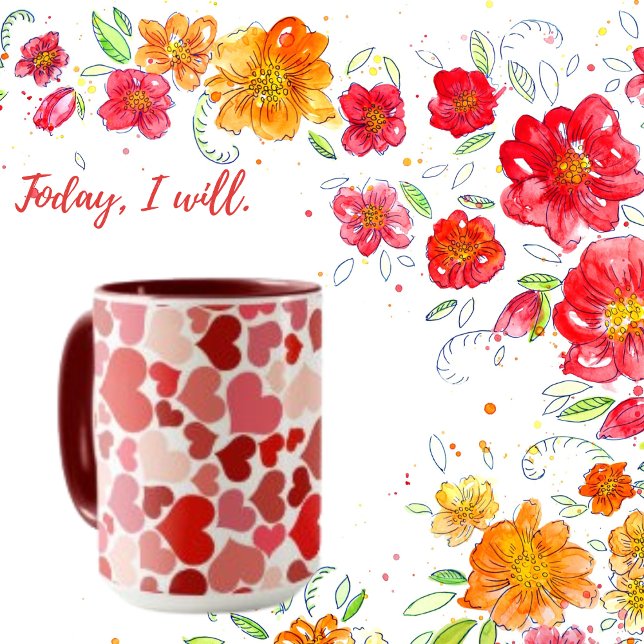  Heart Abstract Modern Background Design Mug (Creator Uploaded)