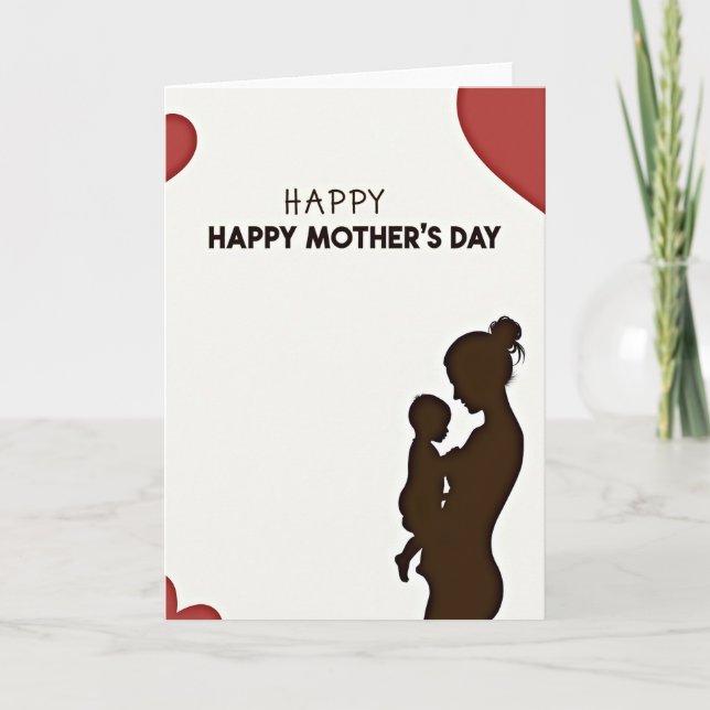 Heart Accent Mothers Day Card (Front)