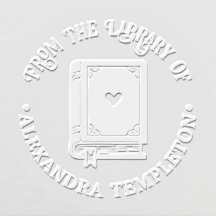 Heart Adorned Book #1P Library Book Name Embosser