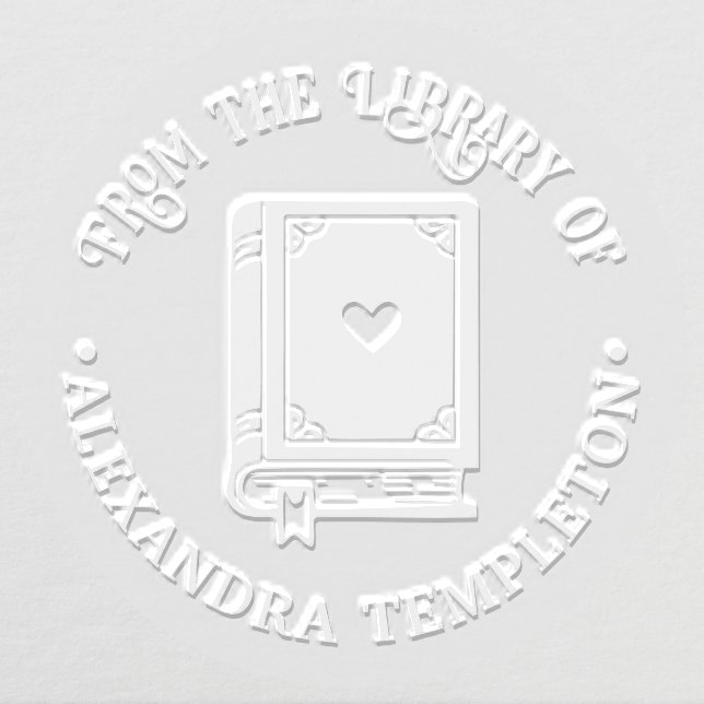 Heart Adorned Book #1P Library Book Name Embosser (Design)