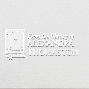 Heart Adorned Book - Library Book Name #1R Embosser