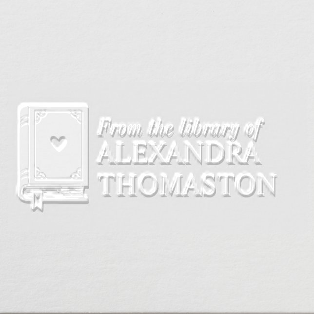 Heart Adorned Book - Library Book Name #1R Embosser (Design)
