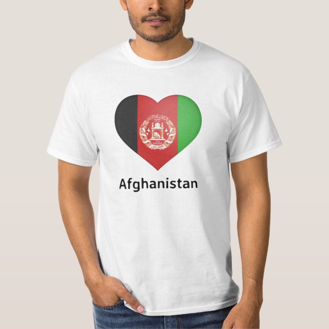 Heart - Afghanistan Flag T-Shirt (Front)