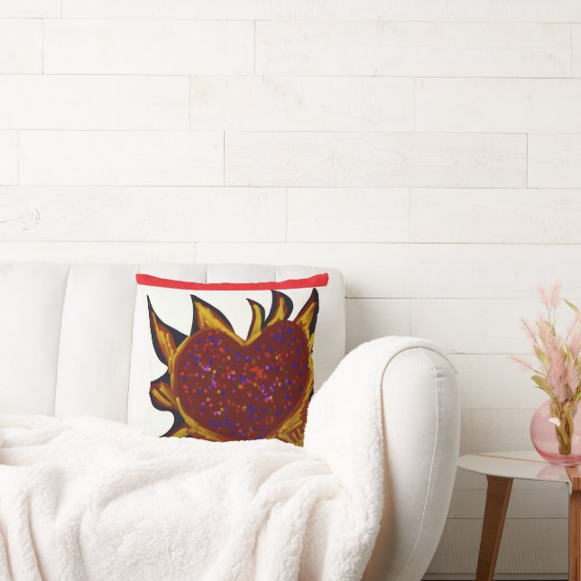 Heart Aflame Throw Pillow (Couch)