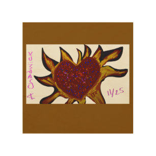Heart Aflame Wood Wall Art