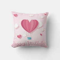 Heart air balloon pink romantic Happy Birthday