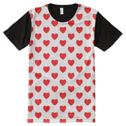 Heart all over print on tshirt