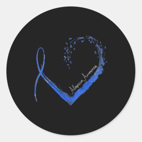 Heart Alopecia Awareness 1  Classic Round Sticker