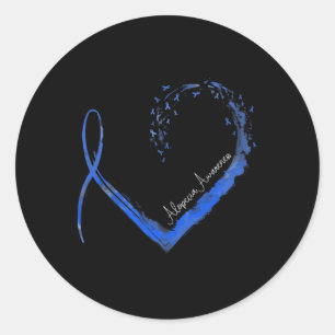 Heart Alopecia Awareness 1  Classic Round Sticker