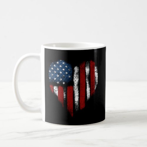 Heart American Flag Usa United States Patriotic 4T Coffee Mug