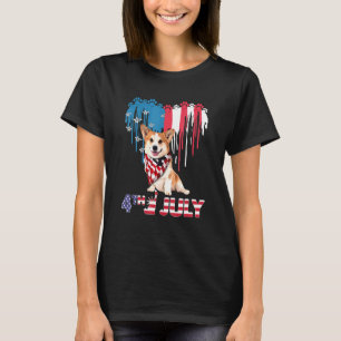Heart American Pembroke Welsh Corgi The 4th Of Jul T-Shirt