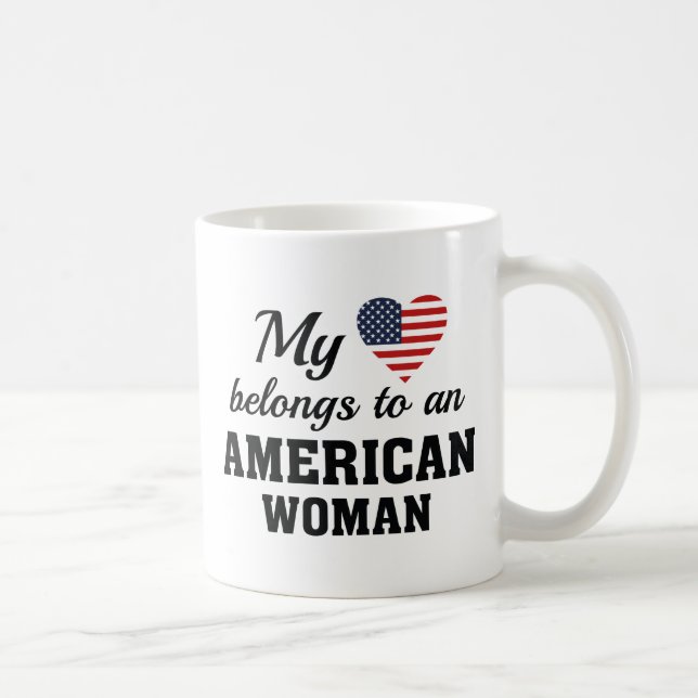 Heart American Woman Coffee Mug (Right)
