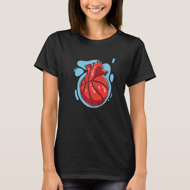 Heart Anatomy Basketball T-Shirt (Front)