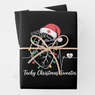 Heart Anatomy Christmas Nurse Cardiac Tachy Xmas Wrapping Paper Sheets