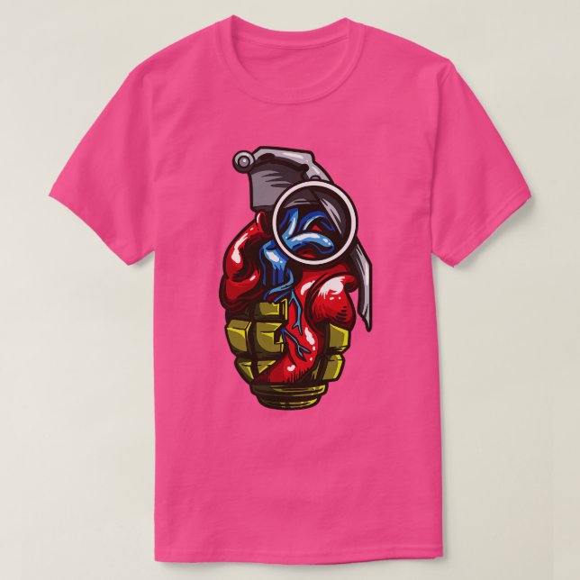 Heart Anatomy Love Grenade T-Shirt (Design Front)