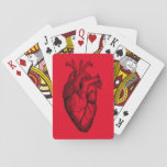 Heart Anatomy Science Red Background Playing Cards at Zazzle
