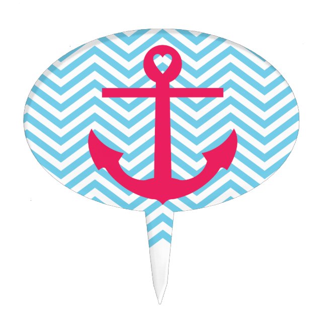 Heart Anchor Cake Topper (Front)