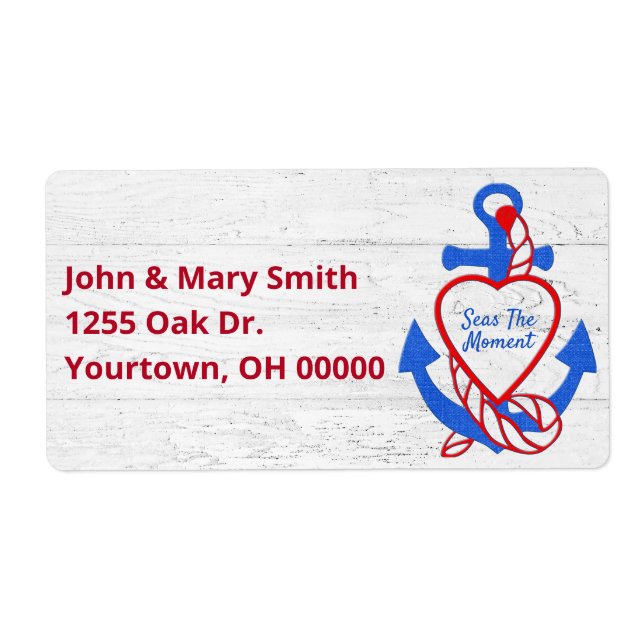 Heart Anchor On Whitewashed Wood Label (Front)