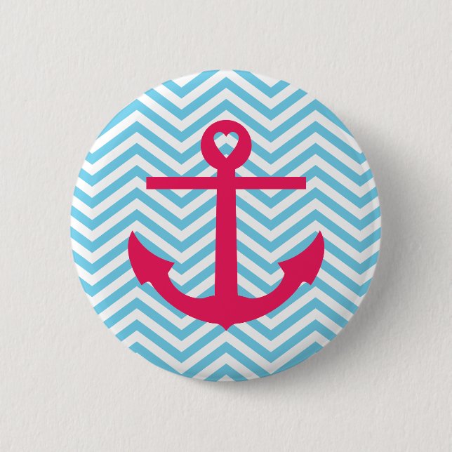 Heart Anchor Pinback Button (Front)