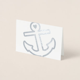 Heart Anchor Stationery Foil Card